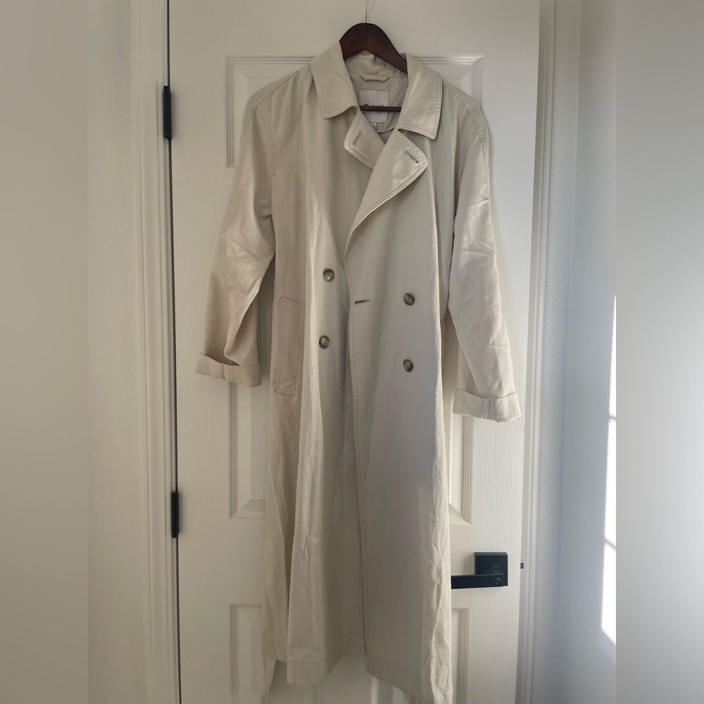 NWT Madewell Belted Trench Coat in Drapey Twill